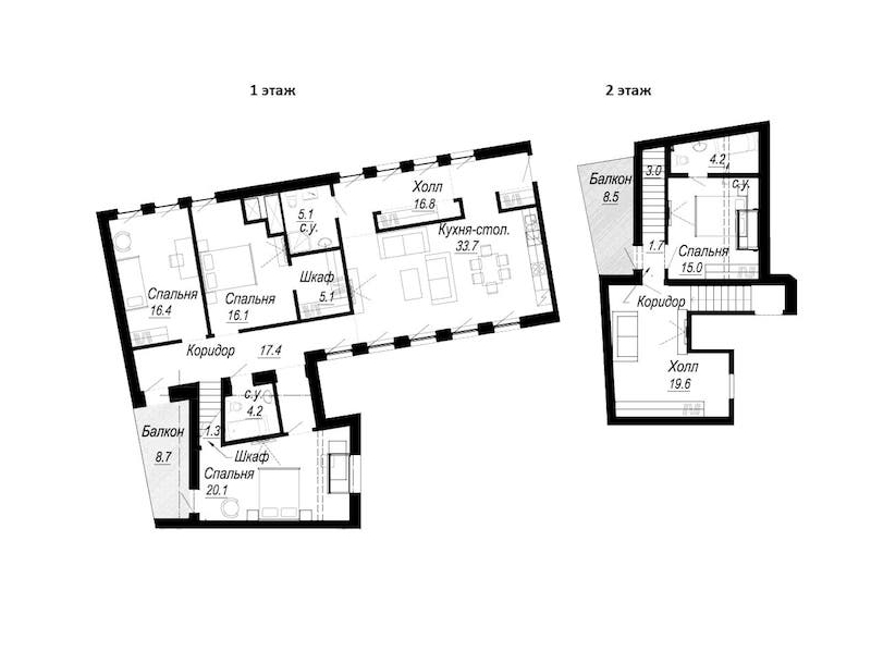 4-комнатная квартира 184.9 м², 7/7 эт., Комплекс апартаментов «Meltzer Hall»